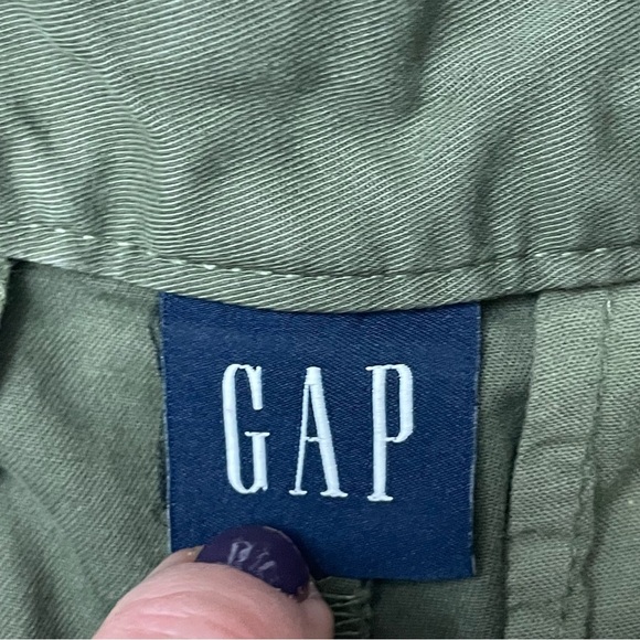 Gap Pants Womens 8 Pleated Wide Leg Khaki Olive Green Boho Hipster - Picture 8 of 13